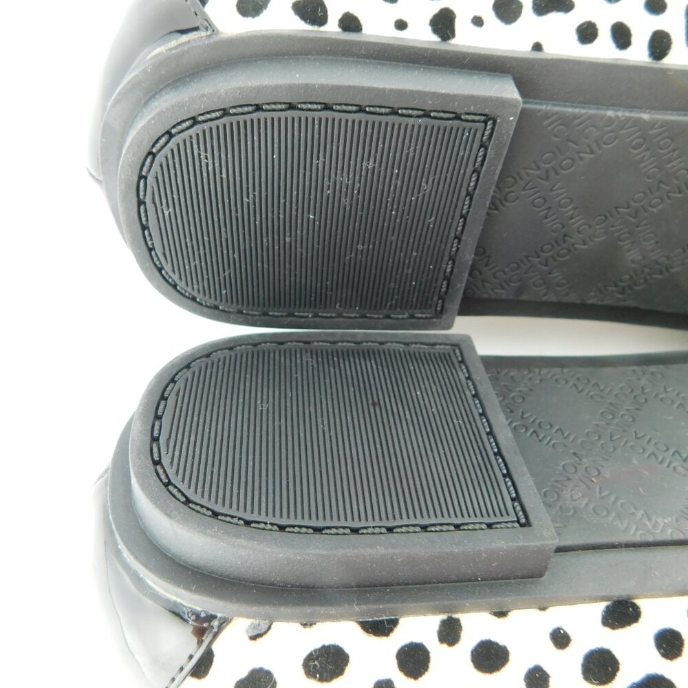 Unworn VIONIC Black Patent Cap Toe Bow Snow Leopard Ballet Flats 8.5 - Picture 7 of 7
